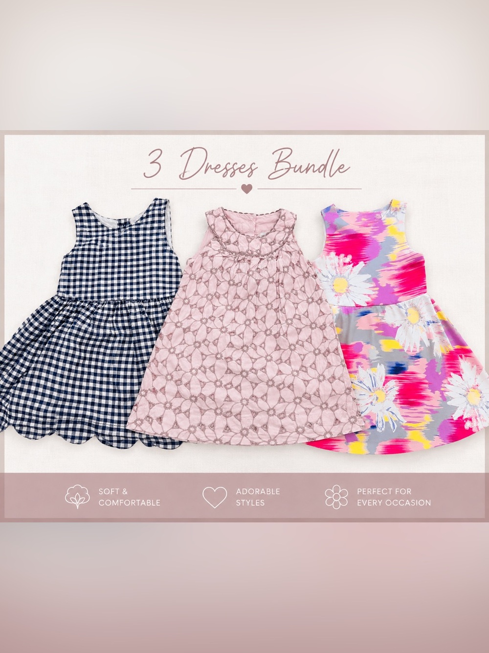Girls 2T Dress Bundle Lot of 3 | Cat & Jack Maggie & Zoe RUUM Toddler Dresses